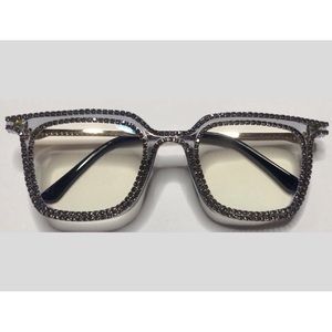 Women’s Black Cat-Eyed Bling Eyeglasses